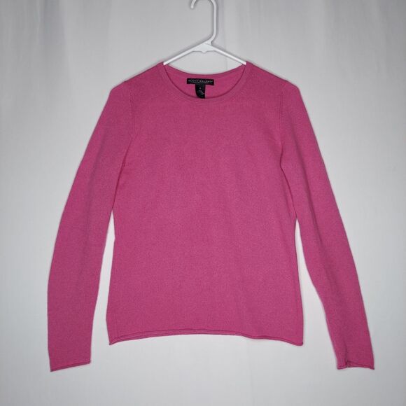 Elena Solano Cashmere Sweater Womens Small Pink Round Neck Classic Long Sleeve - Picture 1 of 7